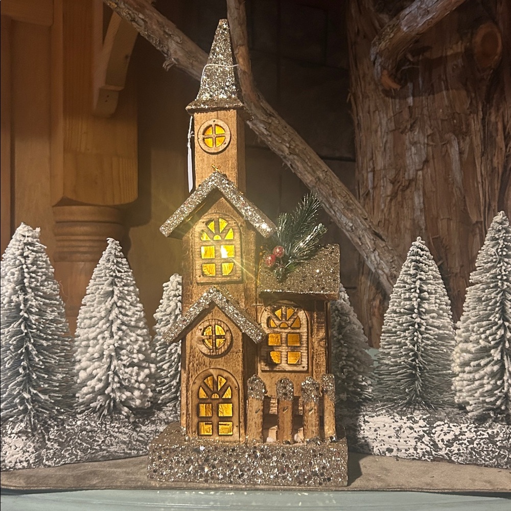 NWT Glittery Christmas Village House Decor Made in Germany